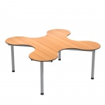 Kleeblatt 4er Tisch, 139x139 cm (B/T), höhenverstellbar 58-72 cm, 